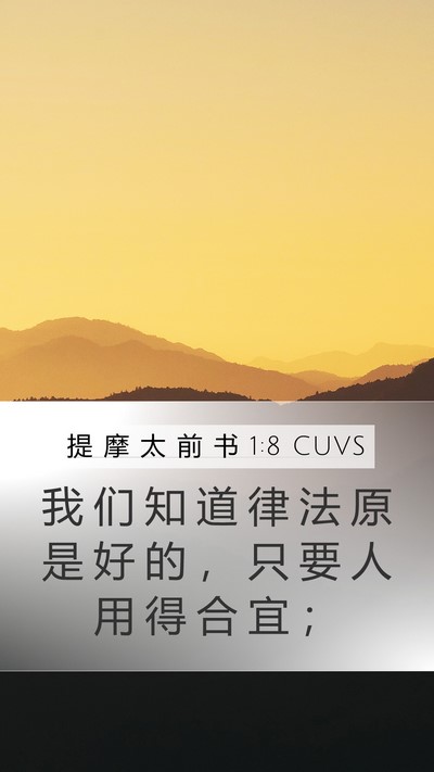 提 摩 太 前 书 1:8 CUVS Mobile Phone Wallpaper - 我 们 知 道 律 法 原 是 好 的 ， 只 - Mobile Bible Verse Wallpaper
