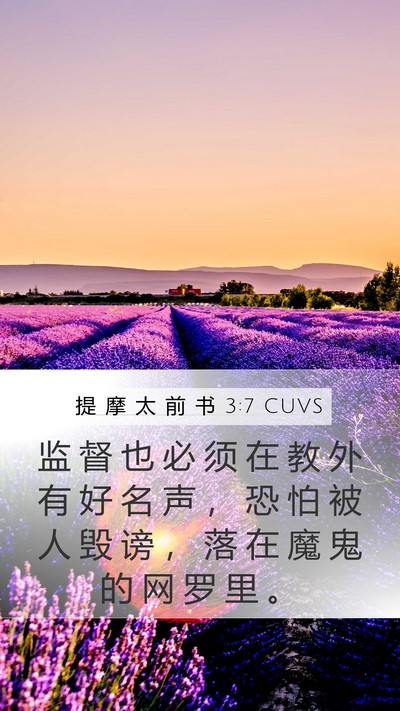 提 摩 太 前 书 3:7 CUVS Bible Verse Image