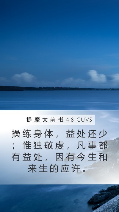 提 摩 太 前 书 4:8 CUVS Bible Verse Image