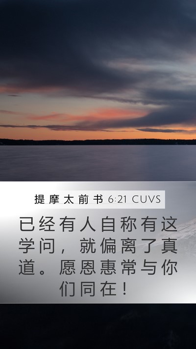 提 摩 太 前 书 6:21 CUVS Bible Verse Image