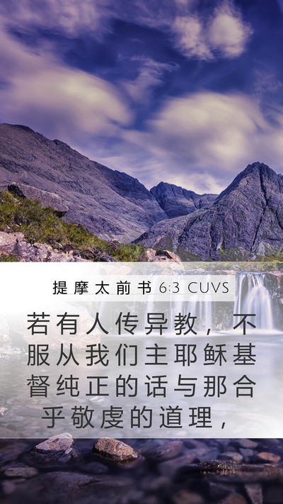 提 摩 太 前 书 6:3 CUVS Bible Verse Image