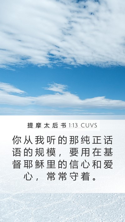 提 摩 太 后 书 1:13 CUVS Mobile Phone Wallpaper - 你 从 我 听 的 那 纯 正 话 语 的 规 - Mobile Bible Verse Wallpaper