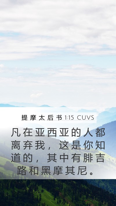 提 摩 太 后 书 1:15 CUVS Bible Verse Image