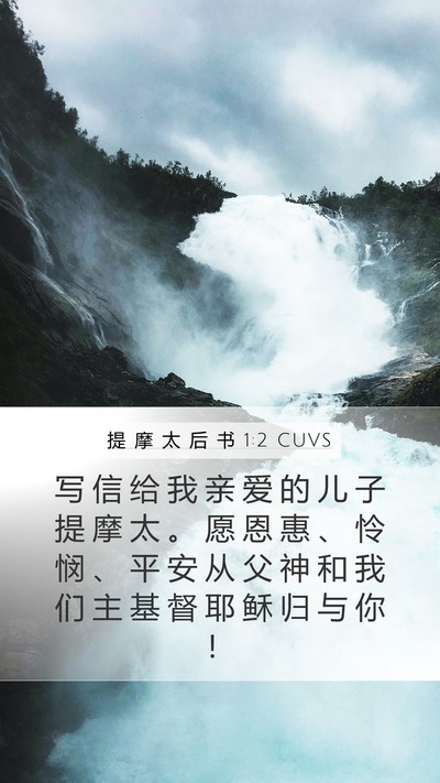 提 摩 太 后 书 1:2 CUVS Bible Verse Image