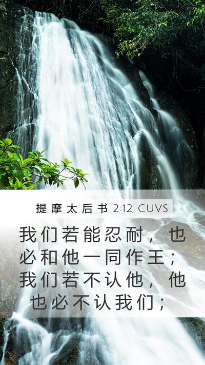 提 摩 太 后 书 2:12 CUVS Bible Verse Image