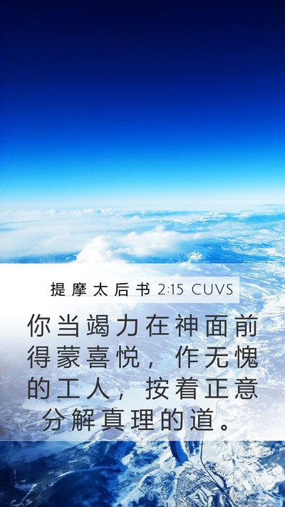 提 摩 太 后 书 2:15 CUVS Mobile Phone Wallpaper - 你 当 竭 力 在 神 面 前 得 蒙 喜 悦 - Mobile Bible Verse Wallpaper