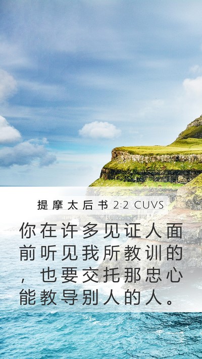 提 摩 太 后 书 2:2 CUVS Bible Verse Image