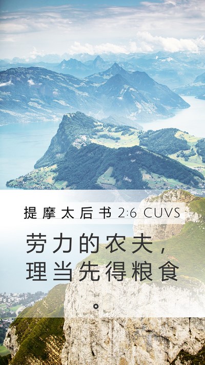 提 摩 太 后 书 2:6 CUVS Bible Verse Image