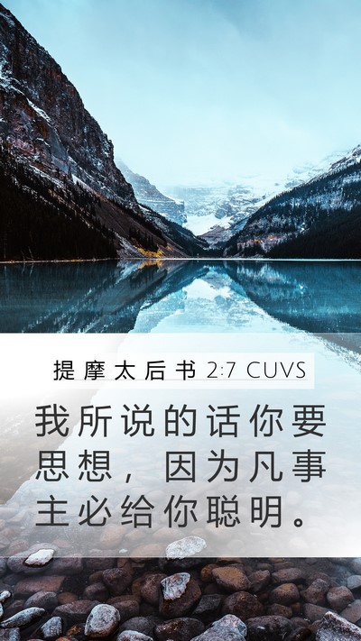 提 摩 太 后 书 2:7 CUVS Bible Verse Image