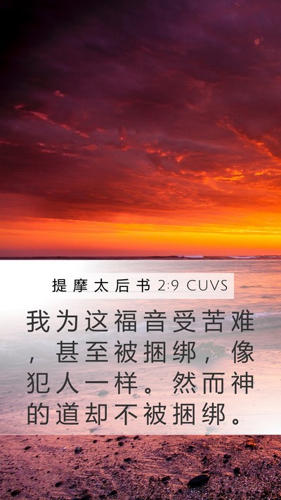 提 摩 太 后 书 2:9 CUVS Bible Verse Image