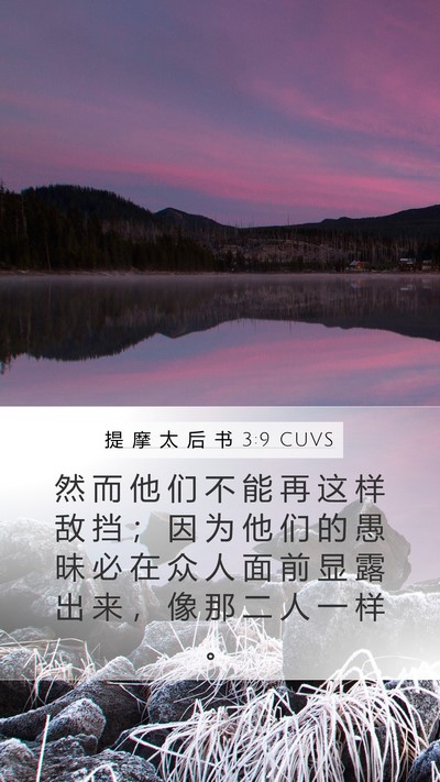 提 摩 太 后 书 3:9 CUVS Bible Verse Image