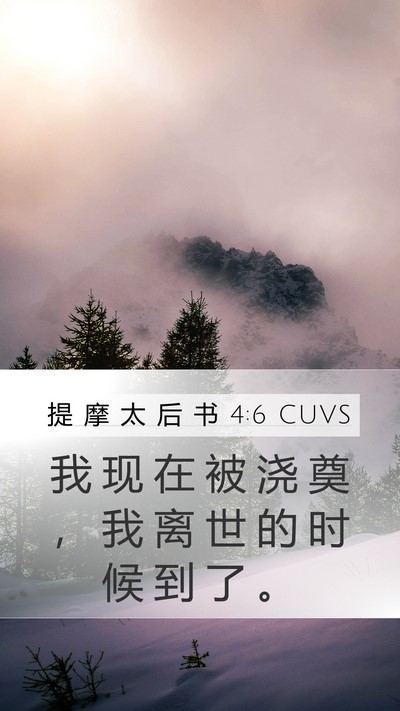 提 摩 太 后 书 4:6 CUVS Bible Verse Image