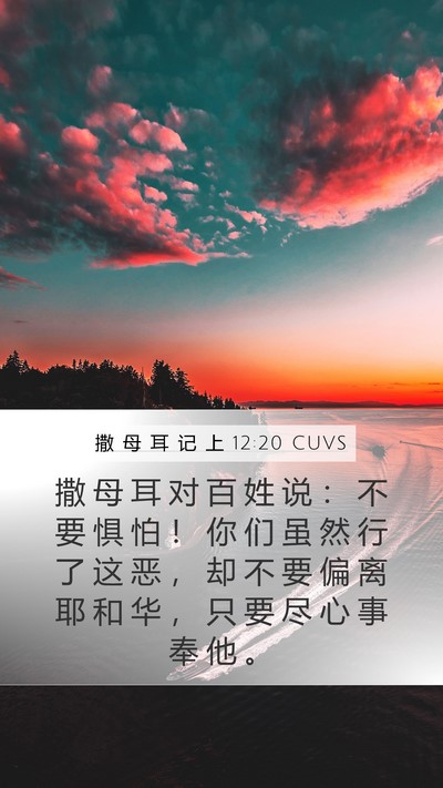 撒 母 耳 记 上 12:20 CUVS Mobile Phone Wallpaper - 撒 母 耳 对 百 姓 说 ： 不 要 惧 怕 - Mobile Bible Verse Wallpaper