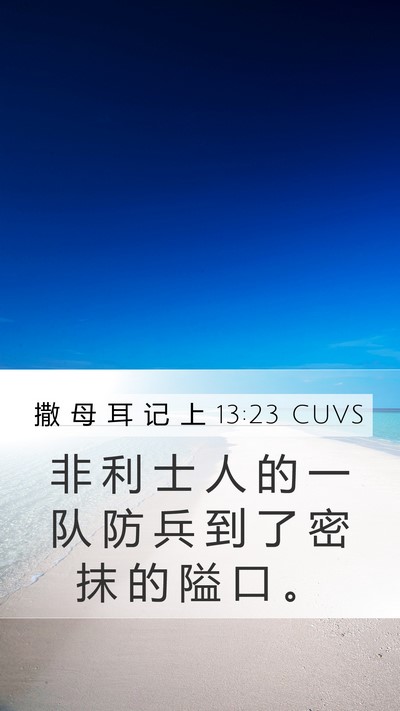 撒 母 耳 记 上 13:23 CUVS Bible Verse Image