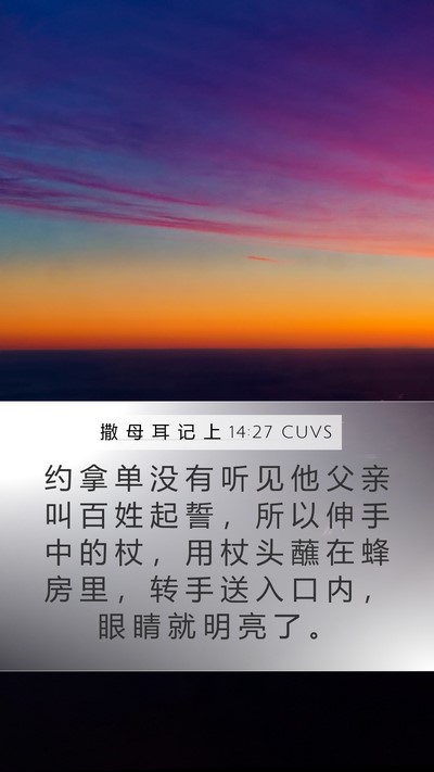撒 母 耳 记 上 14:27 CUVS Bible Verse Image