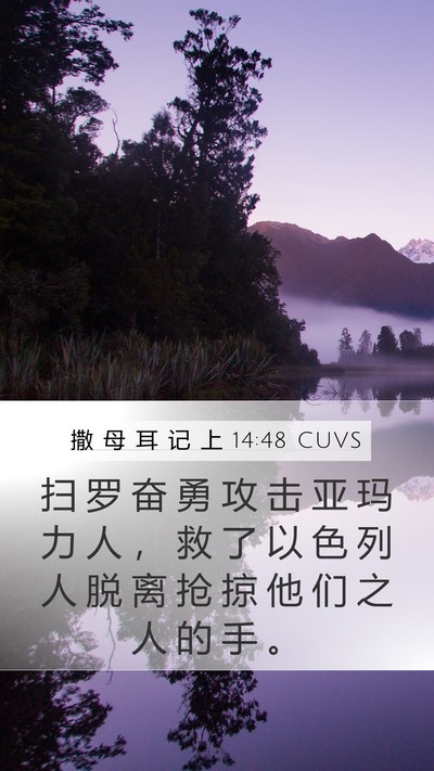 撒 母 耳 记 上 14:48 CUVS Bible Verse Image