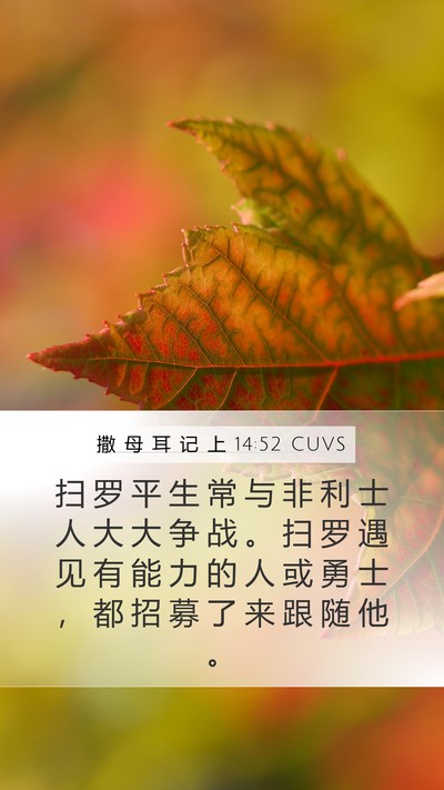 撒 母 耳 记 上 14:52 CUVS Bible Verse Image