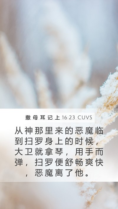 撒 母 耳 记 上 16:23 CUVS Bible Verse Image