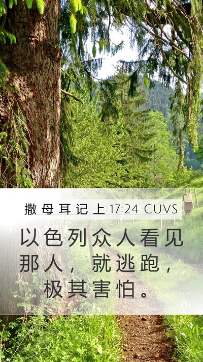 撒 母 耳 记 上 17:24 CUVS Bible Verse Image