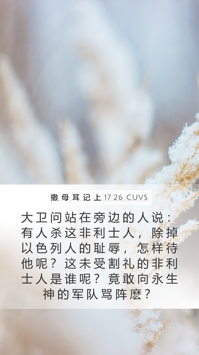 撒 母 耳 记 上 17:26 CUVS Bible Verse Image