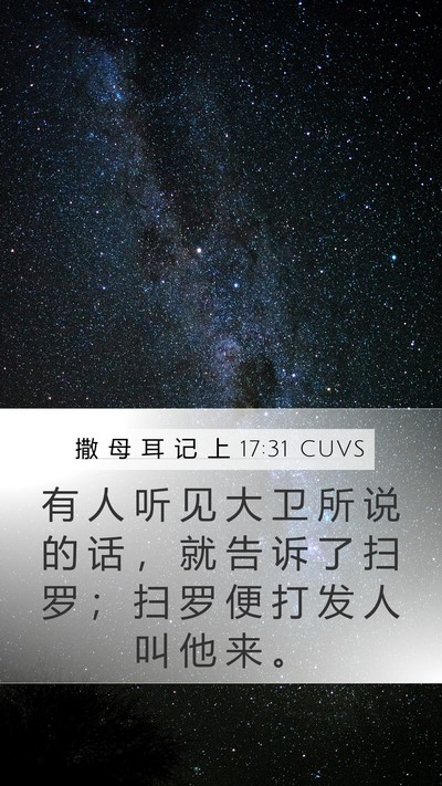 撒 母 耳 记 上 17:31 CUVS Mobile Phone Wallpaper - 有 人 听 见 大 卫 所 说 的 话 ， 就 - Mobile Bible Verse Wallpaper