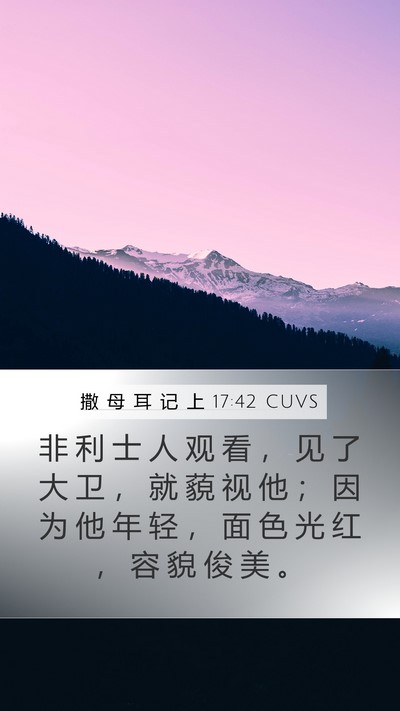 撒 母 耳 记 上 17:42 CUVS Bible Verse Image