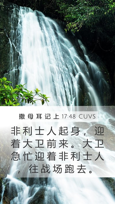 撒 母 耳 记 上 17:48 CUVS Bible Verse Image