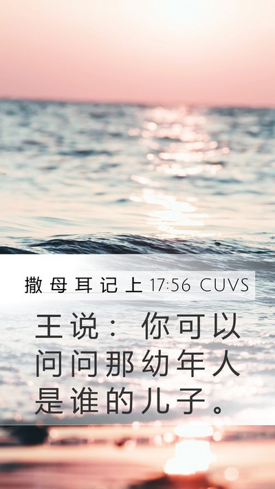 撒 母 耳 记 上 17:56 CUVS Mobile Phone Wallpaper - 王 说 ： 你 可 以 问 问 那 幼 年 人 - Mobile Bible Verse Wallpaper