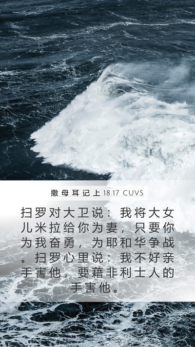撒 母 耳 记 上 18:17 CUVS Bible Verse Image