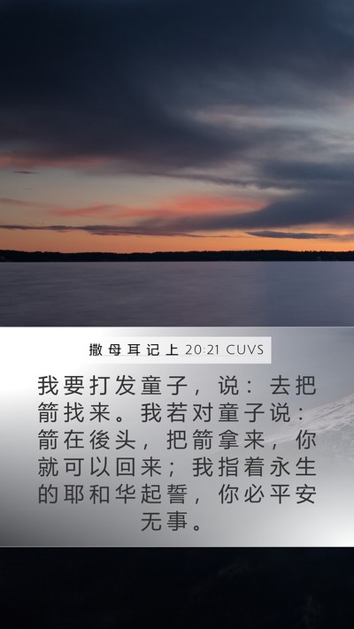 撒 母 耳 记 上 20:21 CUVS Mobile Phone Wallpaper - 我 要 打 发 童 子 ， 说 ： 去 把 箭 - Mobile Bible Verse Wallpaper