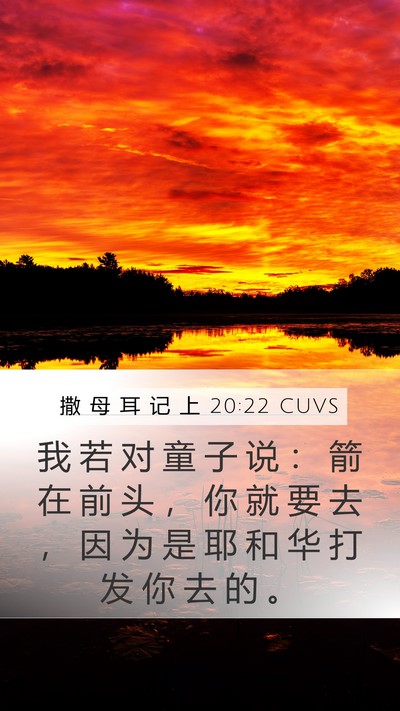 撒 母 耳 记 上 20:22 CUVS Mobile Phone Wallpaper - 我 若 对 童 子 说 ： 箭 在 前 头 ， - Mobile Bible Verse Wallpaper