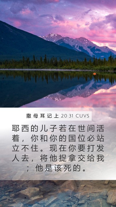 撒 母 耳 记 上 20:31 CUVS Bible Verse Image