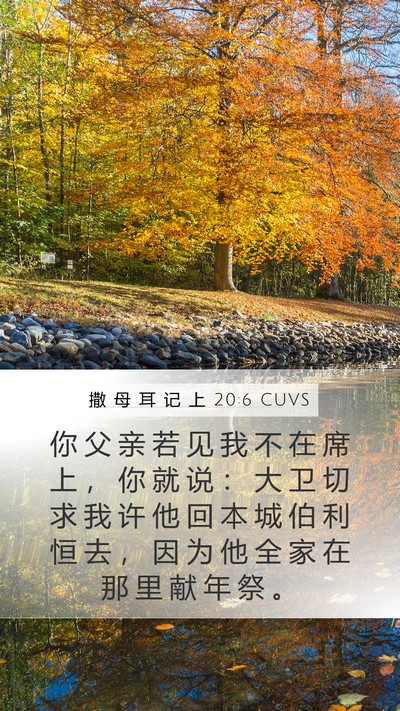 撒 母 耳 记 上 20:6 CUVS Bible Verse Image