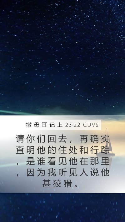 撒 母 耳 记 上 23:22 CUVS Mobile Phone Wallpaper - 请 你 们 回 去 ， 再 确 实 查 明 他 - Mobile Bible Verse Wallpaper