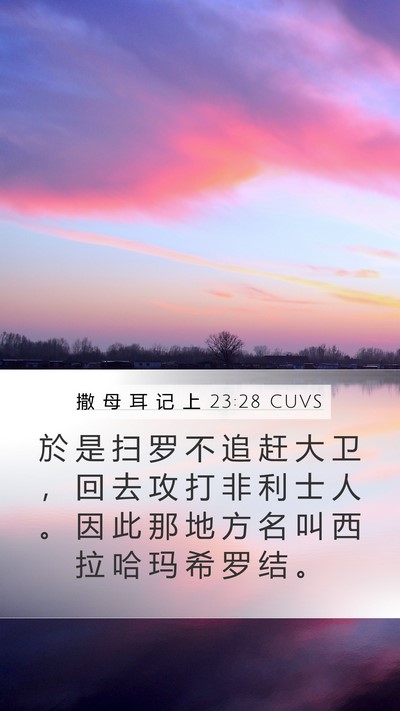 撒 母 耳 记 上 23:28 CUVS Bible Verse Image