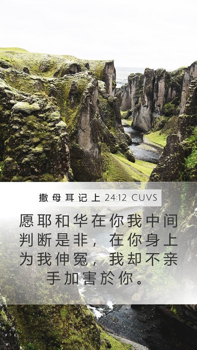 撒 母 耳 记 上 24:12 CUVS Bible Verse Image