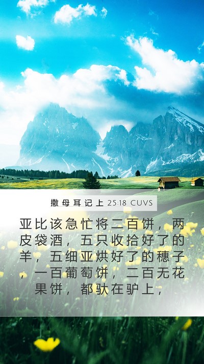 撒 母 耳 记 上 25:18 CUVS Bible Verse Image