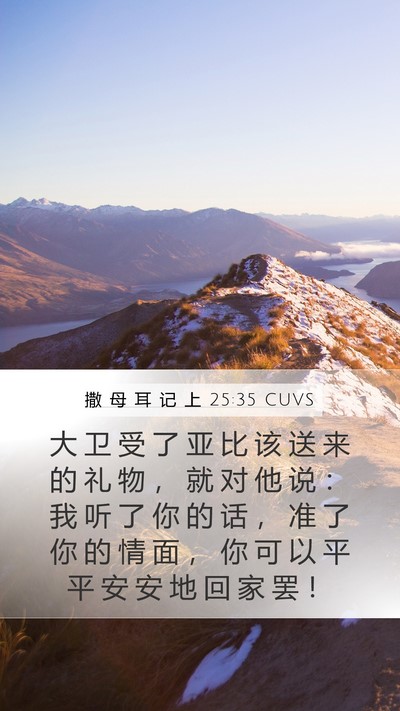 撒 母 耳 记 上 25:35 CUVS Bible Verse Image
