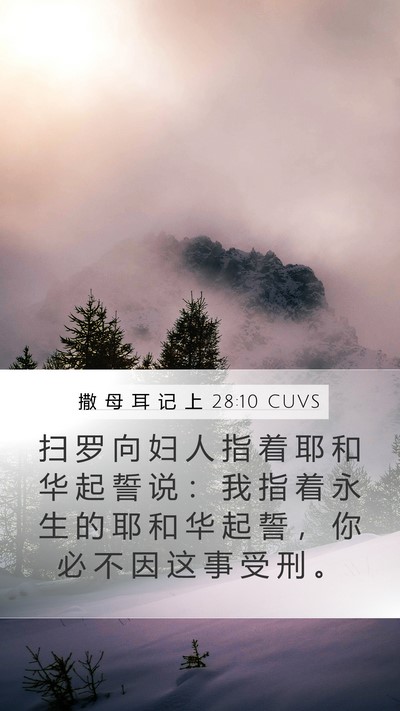 撒 母 耳 记 上 28:10 CUVS Bible Verse Image