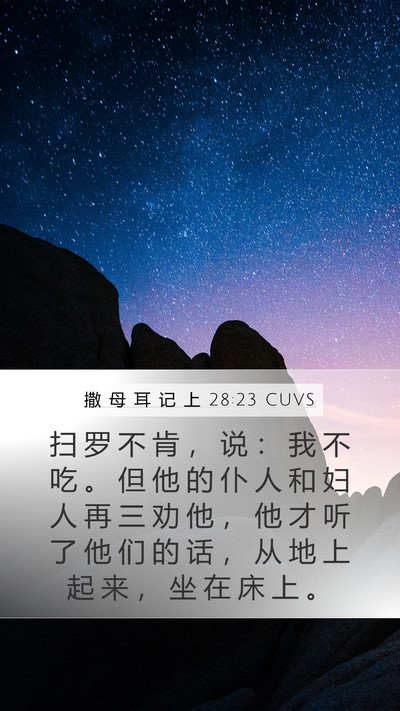 撒 母 耳 记 上 28:23 CUVS Bible Verse Image