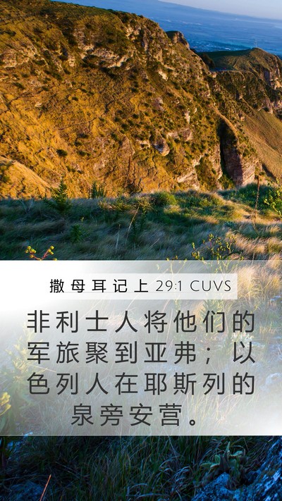 撒 母 耳 记 上 29:1 CUVS Bible Verse Image