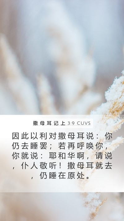 撒 母 耳 记 上 3:9 CUVS Mobile Phone Wallpaper - 因 此 以 利 对 撒 母 耳 说 ： 你 仍 - Mobile Bible Verse Wallpaper