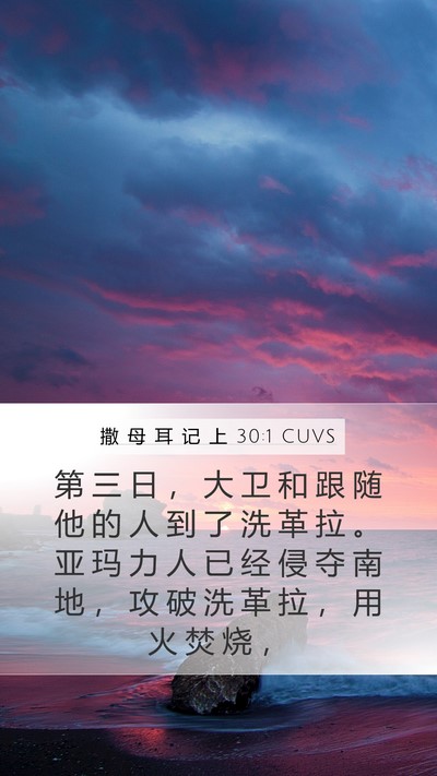 撒 母 耳 记 上 30:1 CUVS Bible Verse Image