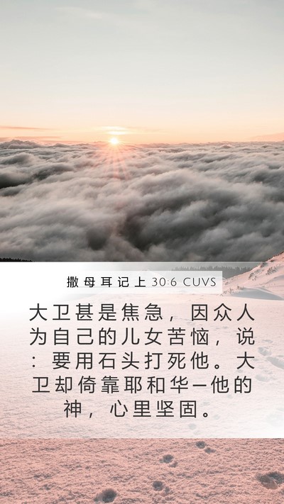 撒 母 耳 记 上 30:6 CUVS Bible Verse Image
