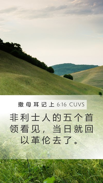 撒 母 耳 记 上 6:16 CUVS Bible Verse Image