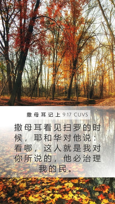 撒 母 耳 记 上 9:17 CUVS Mobile Phone Wallpaper - 撒 母 耳 看 见 扫 罗 的 时 候 ， 耶 - Mobile Bible Verse Wallpaper