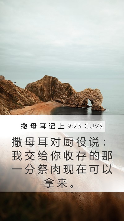 撒 母 耳 记 上 9:23 CUVS Mobile Phone Wallpaper - 撒 母 耳 对 厨 役 说 ： 我 交 给 你 - Mobile Bible Verse Wallpaper