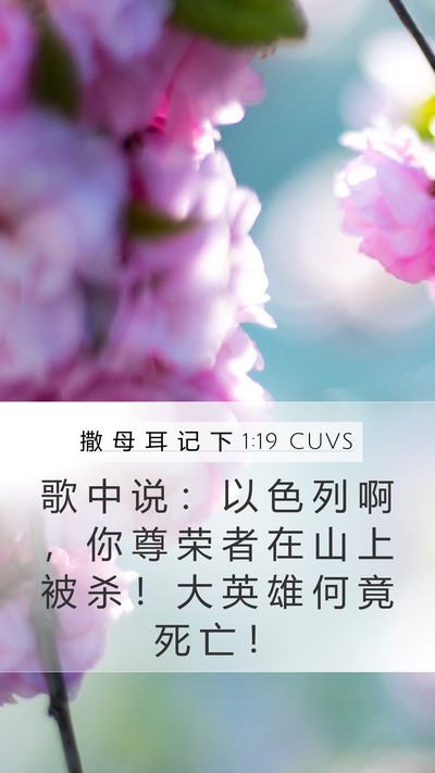 撒 母 耳 记 下 1:19 CUVS Bible Verse Image