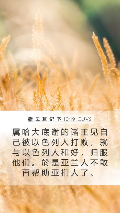 撒 母 耳 记 下 10:19 CUVS Bible Verse Image