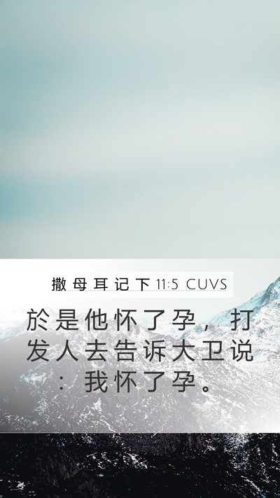 撒 母 耳 记 下 11:5 CUVS Mobile Phone Wallpaper - 於 是 他 怀 了 孕 ， 打 发 人 去 告 - Mobile Bible Verse Wallpaper